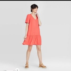 Coral Ruffle Dress